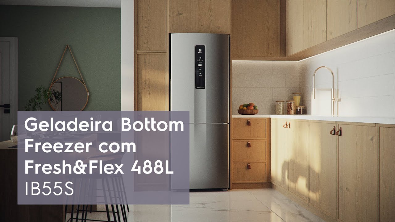 Geladeira Electrolux Bottom Freezer Experience Com Fresh&Amp;Flex 488 L Inox Look (Ib55S)