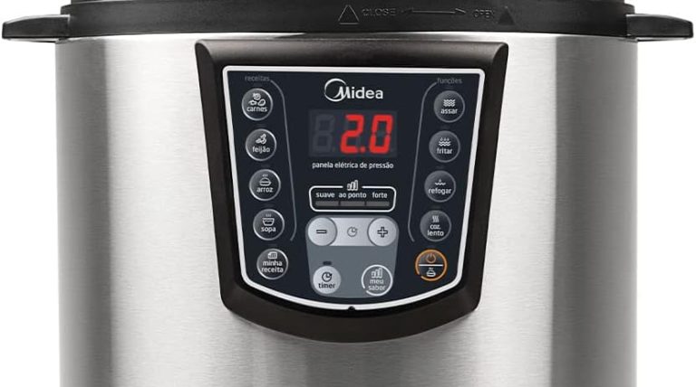 Panela De Pressão Elétrica 6L Digital, Inox/Preto, 110V, Midea